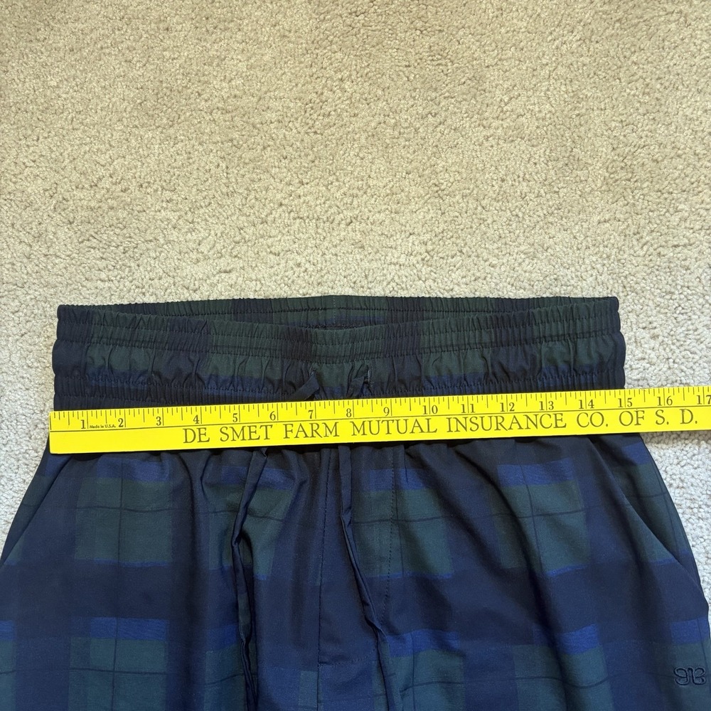 Albion Wide Leg Pants Women's Medium Plaid Black Navy Green Elastic Waistband - Picture 8 of 9